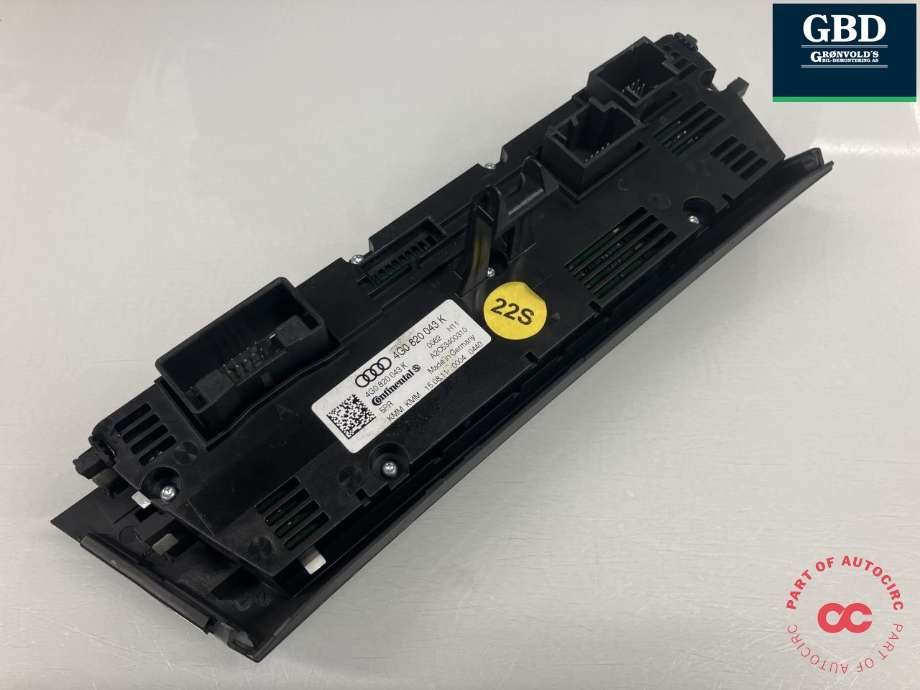 Varmeapparat betjening til Audi A6 2011-2014 (Type IV, Fase 1) (C7) (C7) (4G0 820 043 BD 5PR|4G0 820 043 K  5PR|)