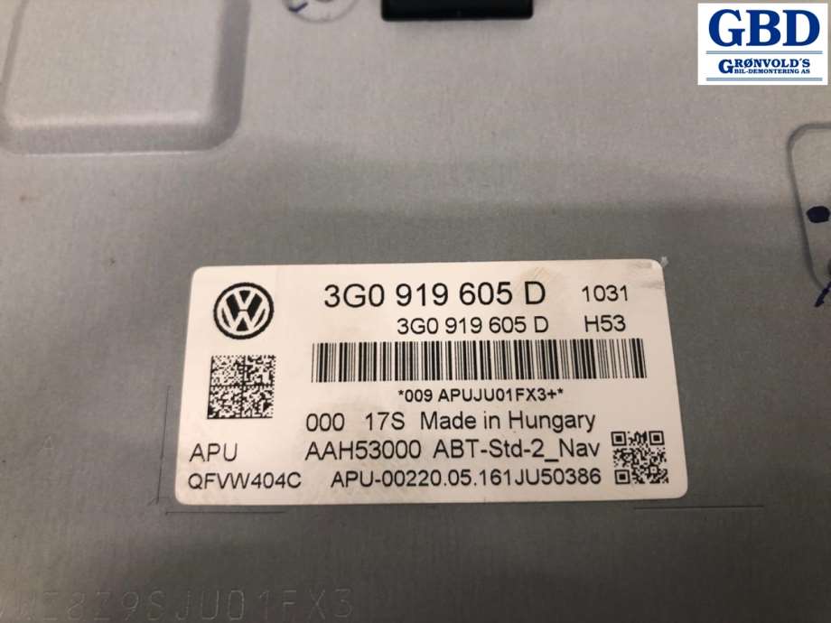 VW Golf Sportsvan, 2014-2018 (3Q0 035 874 B|3Q0 035 874 BX|3G0919605D)