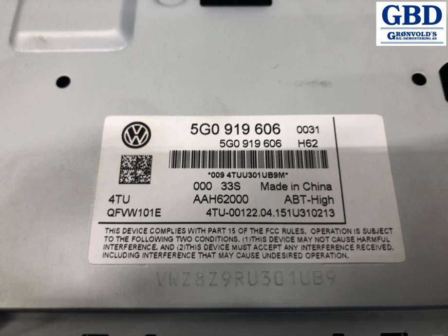 VW e-Golf, 2014-2017 (Fase 1) (5G0 919 606)