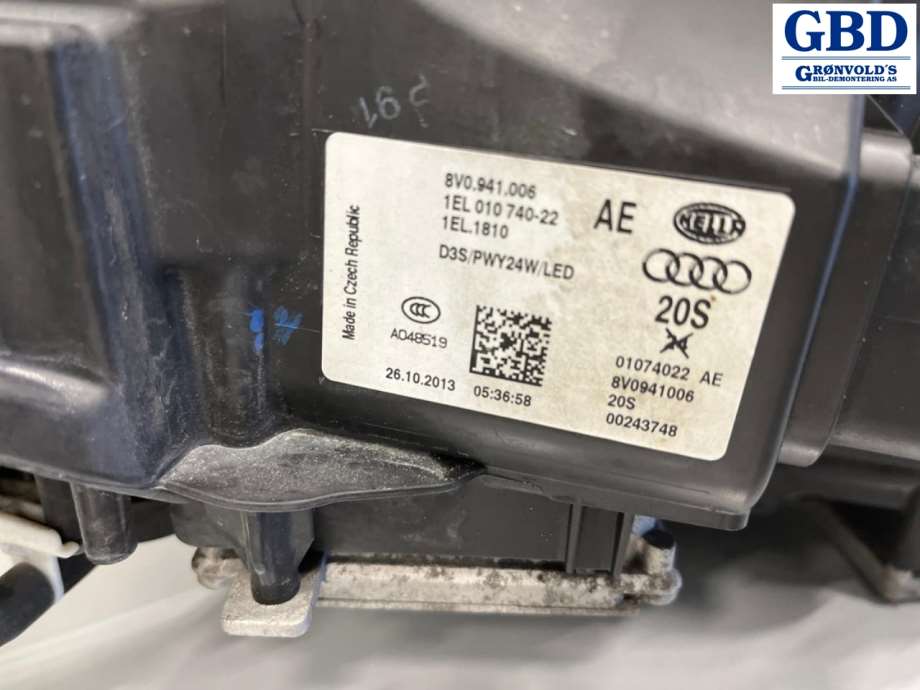 Audi A3, 2012-2016 (Type III, Fase 1) (8V0 941 043 P|8V0 941 043)