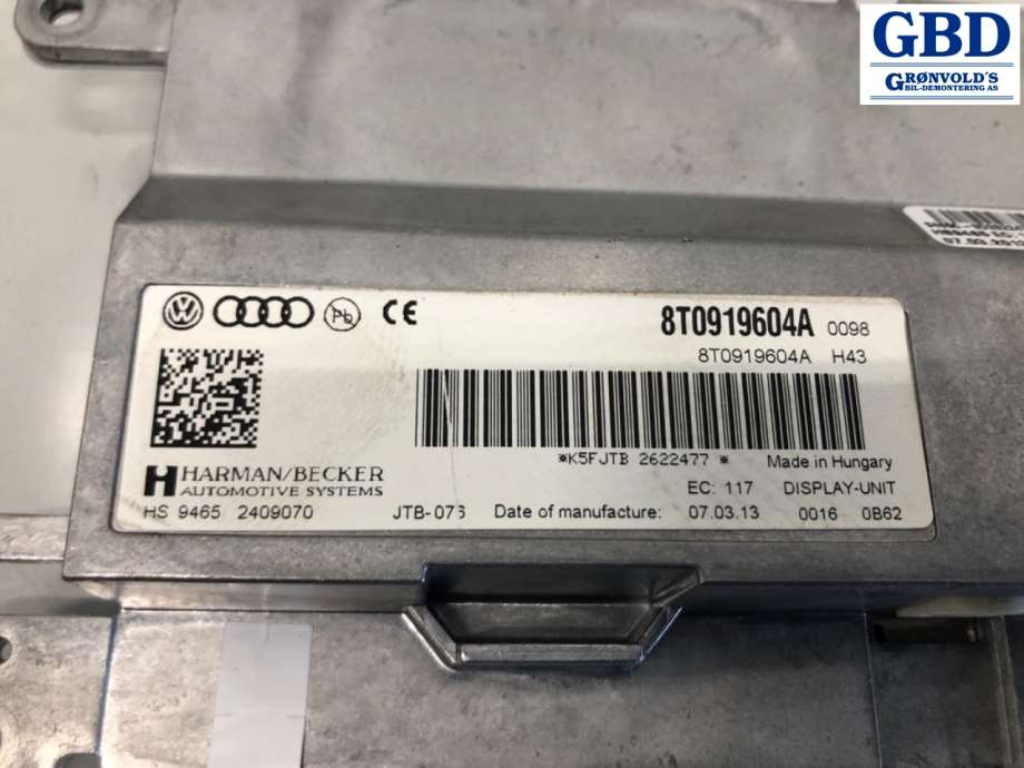 Audi Q5, 2012-2017 (Type I, Fase 2) (8T0 919 604 B|8T0 919 604 A)