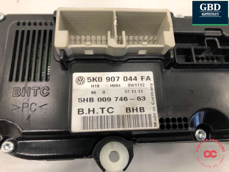 Varmeapparat betjening til VW Tiguan 2011-2016 (Type I, Fase 2)  (5K0 907 044 HD|5K0 907 044 FA|5HB 009 746-63)