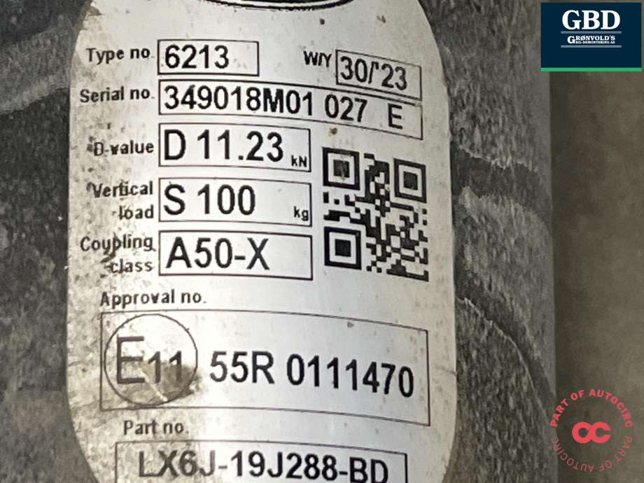 Hengerfeste til Ford Kuga 2019-->> (Type III) (2645487|LX6J-19J288-BD|)