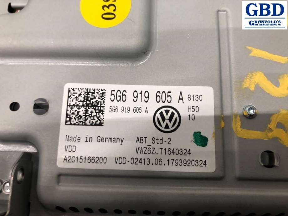 VW Golf VII, 2017-2020 (Fase 2) (5NN 919 605 A|5G6 919 605 A)