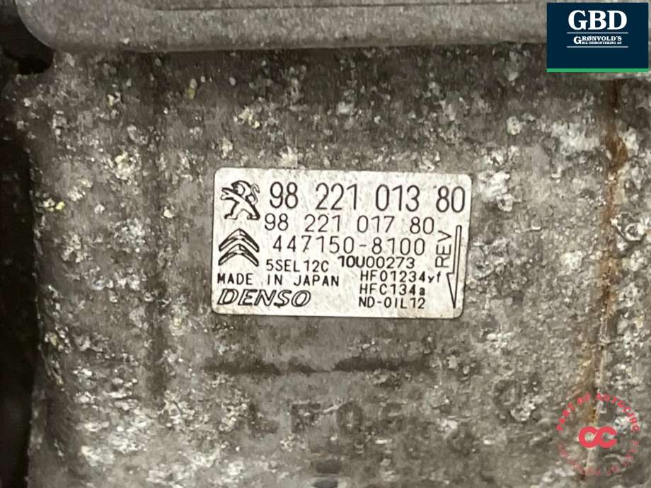 Aircondition kompressor til Citroën Berlingo 2015-2019 (Type II, Fase 2) (98 221 013 80|6453 WG|98 221 017 80)