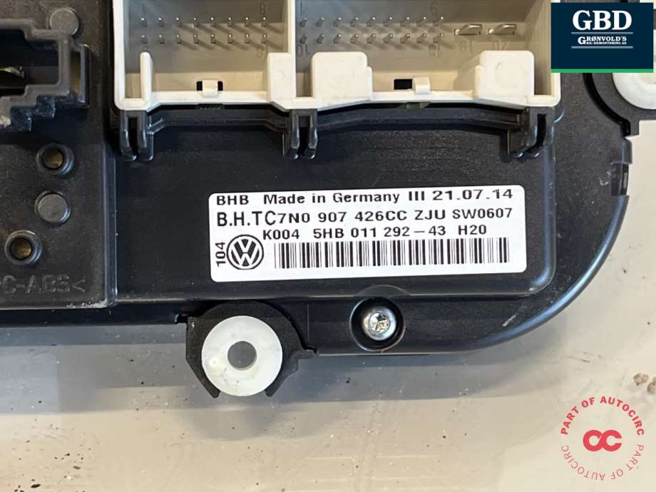 VW Caddy, 2010-2015 (Type III, Fase 2) (7N0 907 426 CC|7N0 907 426 CQ ZJU)