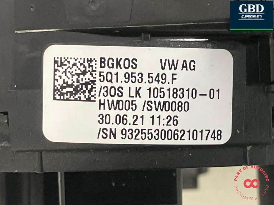 Bryter combi til Audi Q4 e-tron 2021-->>  (82A 953 521 MS|5Q1 953 549 F|10529533-00)
