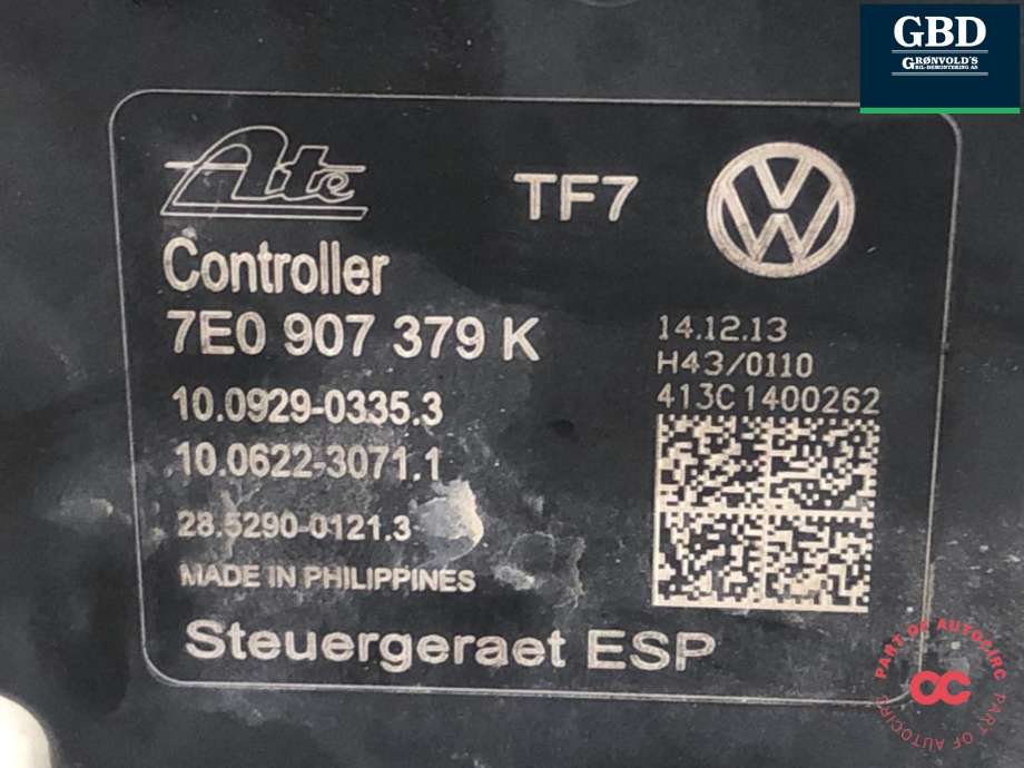 ABS sentral til VW Transporter / Caravelle 2009-2015 (Fase 2) (T5) (T5) (7E0 614 517 H|7E0 614 517 H BEF|7E0 907 379 K)