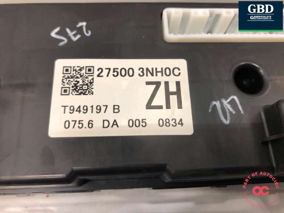 Varmeapparat betjening til Nissan Leaf 2011-2017 (Type I) (275003NH0C|)