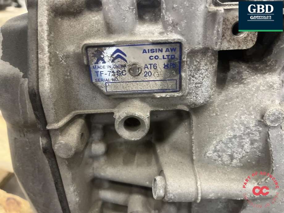 Girkasse automat til Peugeot 5008 2017-->> (Type II)  (98 202 318 80|16 373 096 80|TF71-SC)