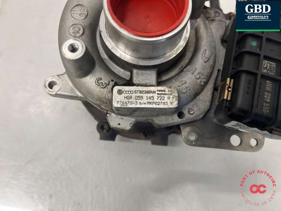 Turbo til Audi A6 2008-2011 (Type III, Fase 2) (C6) (C6) (059 145 873 GL|)