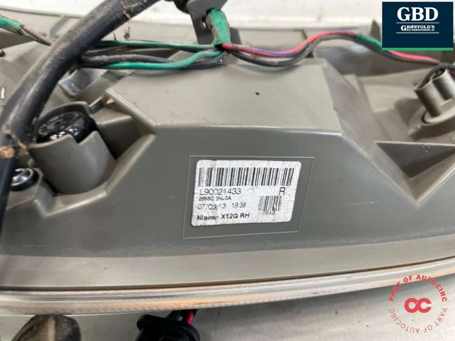 Baklykt høyre til Nissan Leaf 2011-2017 (Type I) (265503NL0B|265503NL0A|)