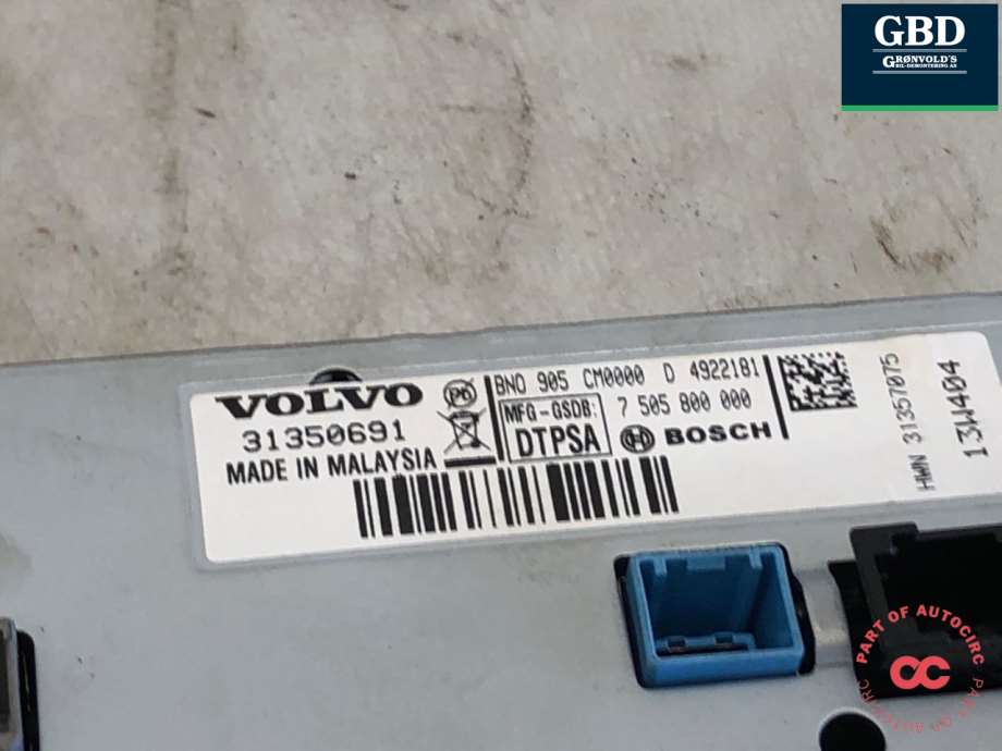 Volvo XC60, 2014-2017 (Type I, Fase 2) (36011463|31350691)