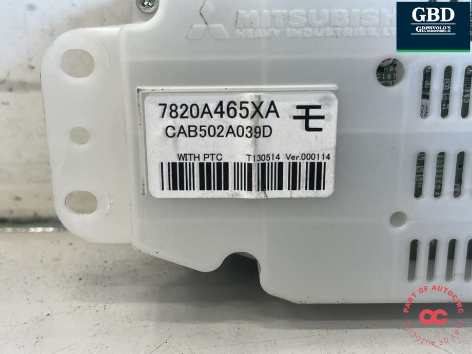 Varmeapparat betjening til Mitsubishi Outlander 2012-2015 (Type III, Fase 1) (7820A465XA|)