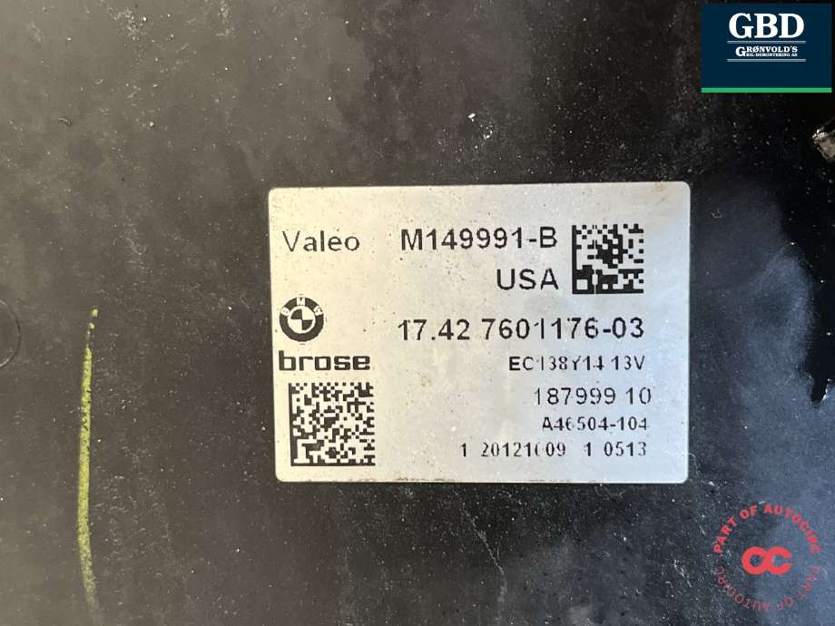 Kjølevifte elektrisk til BMW X3 2010-2017 (F25) (F25) (17 42 7 601 176|17427601176-03|)