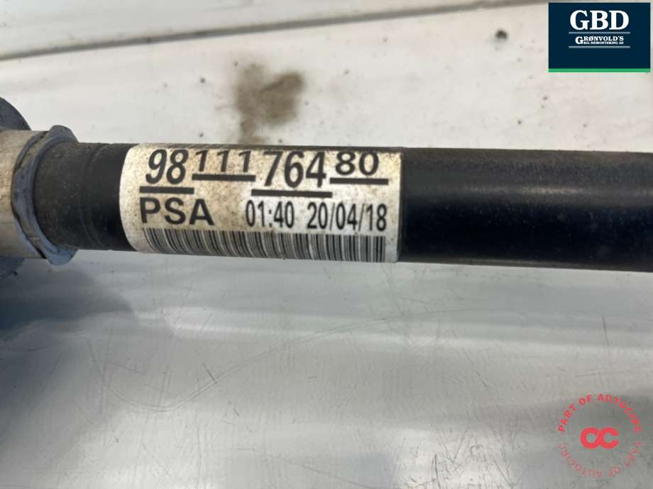 Drivaksel høyre foran, bensin/automat til Peugeot 5008 2017-->> (Type II)  (98 111 764 80|16 173 005 80|)