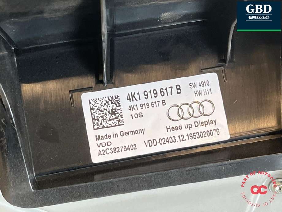 Instrument head-up display (HUD) til Audi RS6 2020-->> (4K1 919 617 B|)