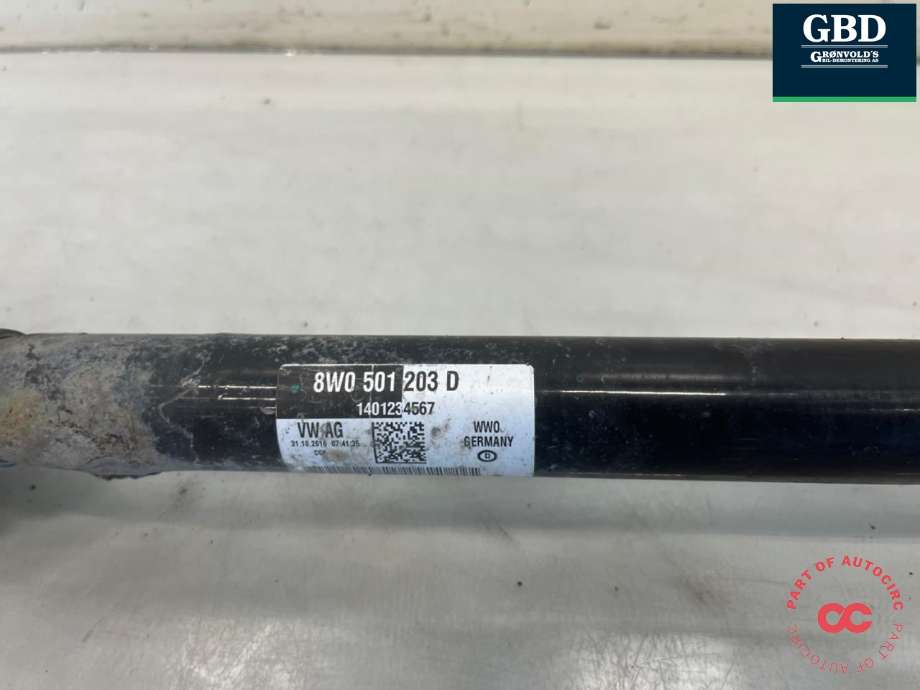 Drivaksel høyre bak, diesel/automat til Audi A4, Allroad 2016-->> (Type II) (B9) (B9) (8W0 501 203 D|)