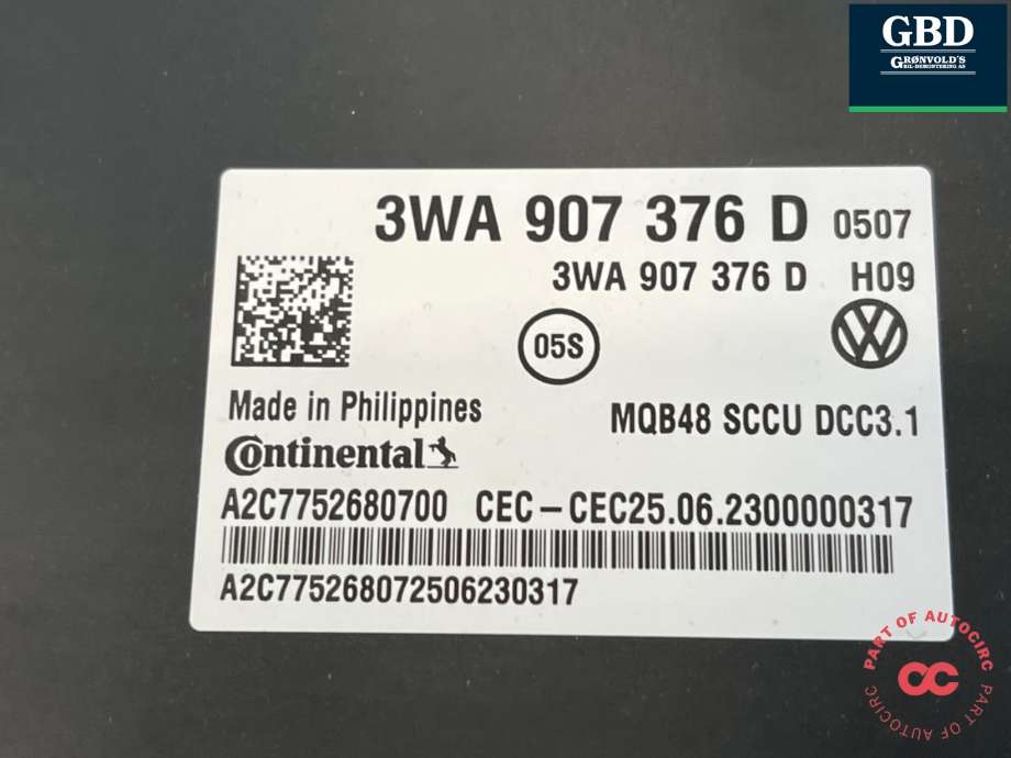 Styreenhet diverse til VW ID.7 2023-->>  (3WA 907 376 D|)