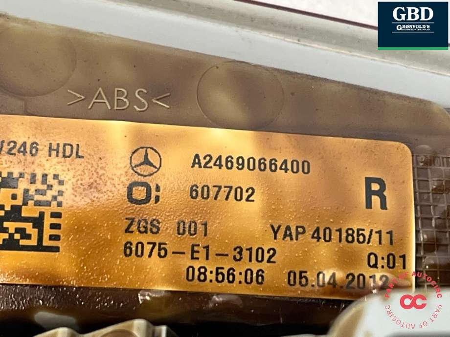 Baklykt høyre indre til Mercedes B-Klasse 2011-2018 (W246) (W246) (A 246 906 64 00|)