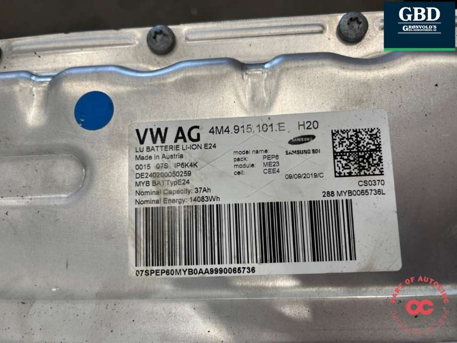 Batteripakke hybrid til Porsche Cayenne 2018-->> (PO536) (PO536) (PAB 915 101 EX|)