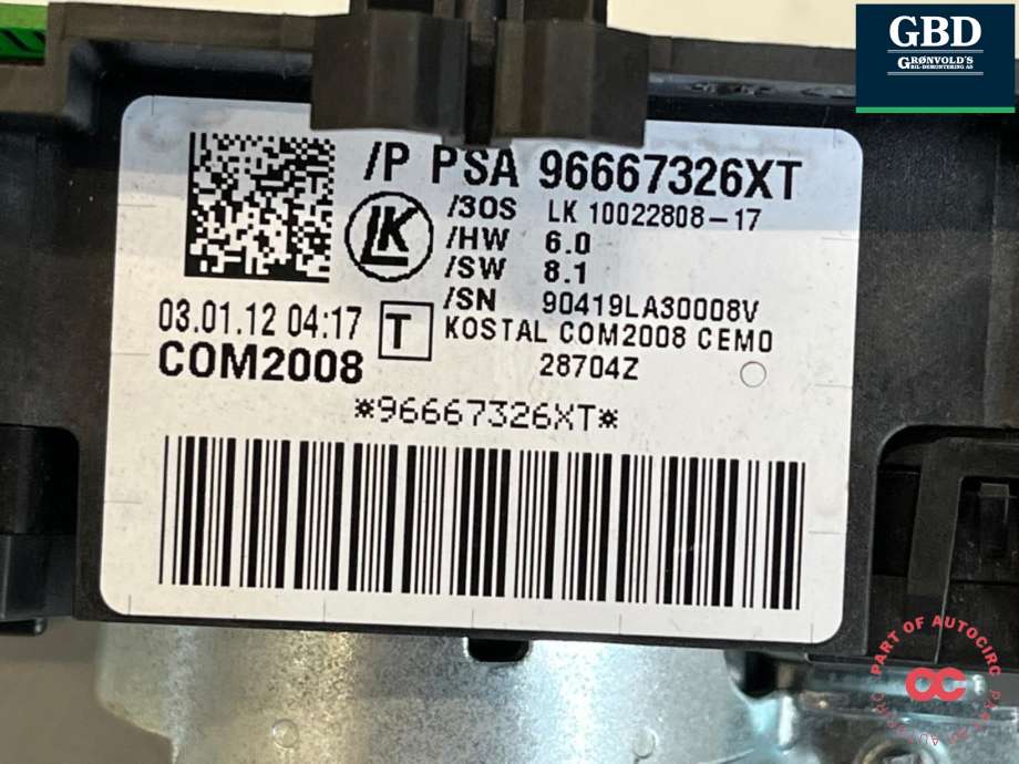 Bryter combi til Citroën DS3 2010-2019  (96 773 881 ZD|6243 42|PSA 96667326XT)