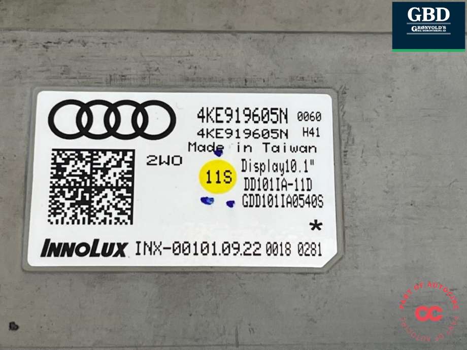 Multimedia display (MCU - Media Controller Unit) til Audi e-tron 2018-->>  (4KE 919 605 N|)