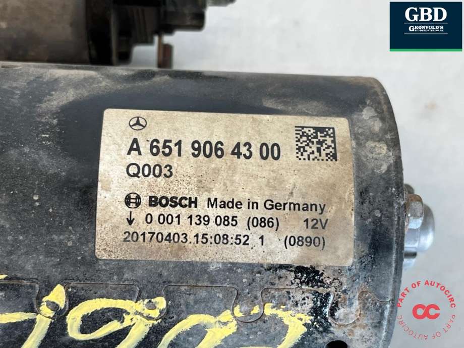 Starter diesel til Mercedes Vito 2014-->> (W447) (W447) (A 651 906 43 00|)