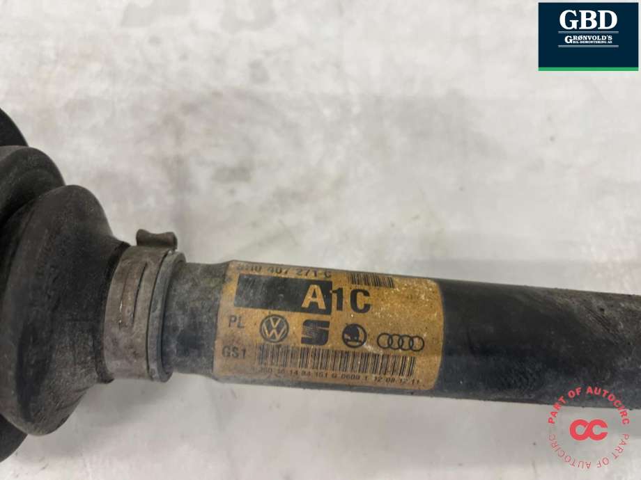Drivaksel høyre foran, diesel/automat til Audi Q5 2012-2017 (Type I, Fase 2)  (8R0 407 271 C|8R0 407 271 CX|)