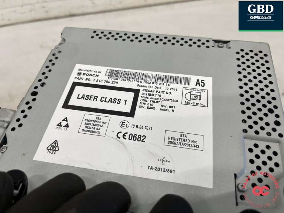 Bilstereo navigasjon til Nissan Qashqai 2014-2021 (Type II)  (259154ET1A|)