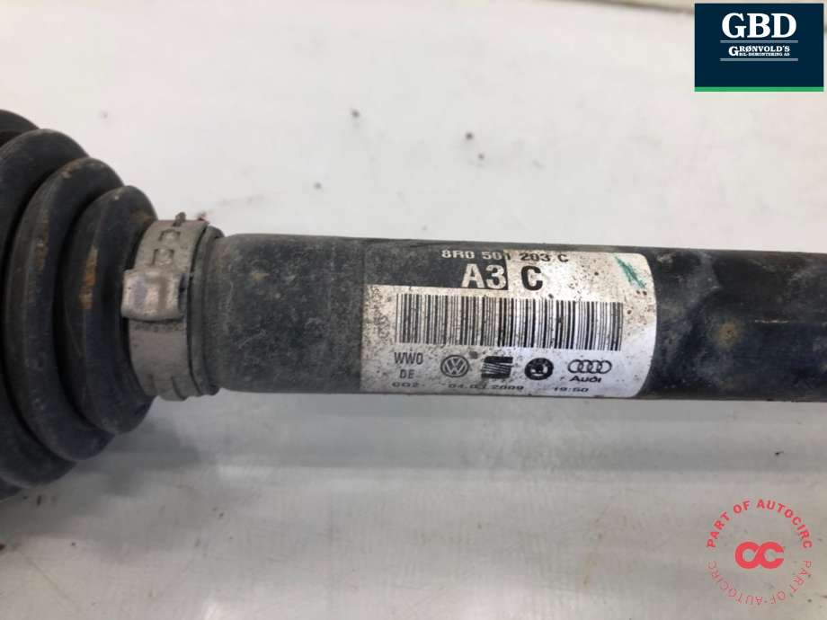 Drivaksel venstre bak, diesel/automat til Audi Q5 2008-2012 (Type I, Fase 1) (8R0 501 203 C|8R0 501 203 CX|)