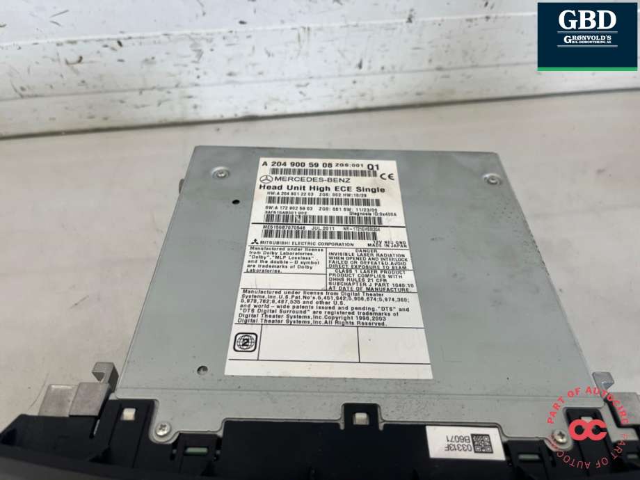 Bilstereo navigasjon til Mercedes C-Klasse 2011-2014 (Fase 2) (W204) (W204) (A2049005908|)