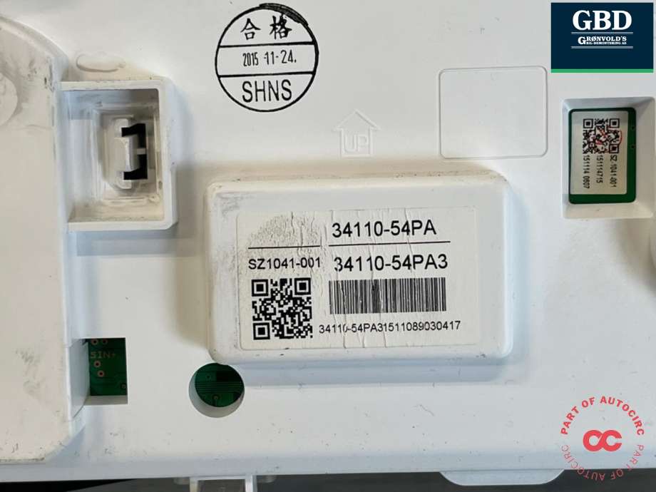 Instrumentpanel til Suzuki Vitara 2015-->> (Type IV)  (3410054PR4|34110-54PA|34110-54PA3)