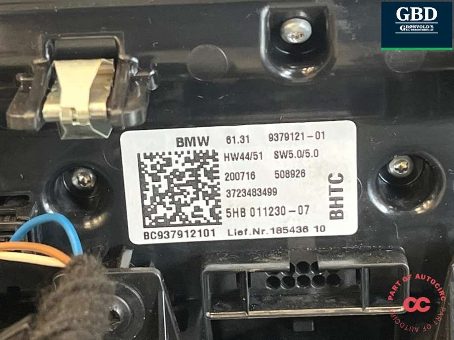 Varmeapparat betjening til BMW i3 2013-2022 (61 31 5 A0A 3F6|)
