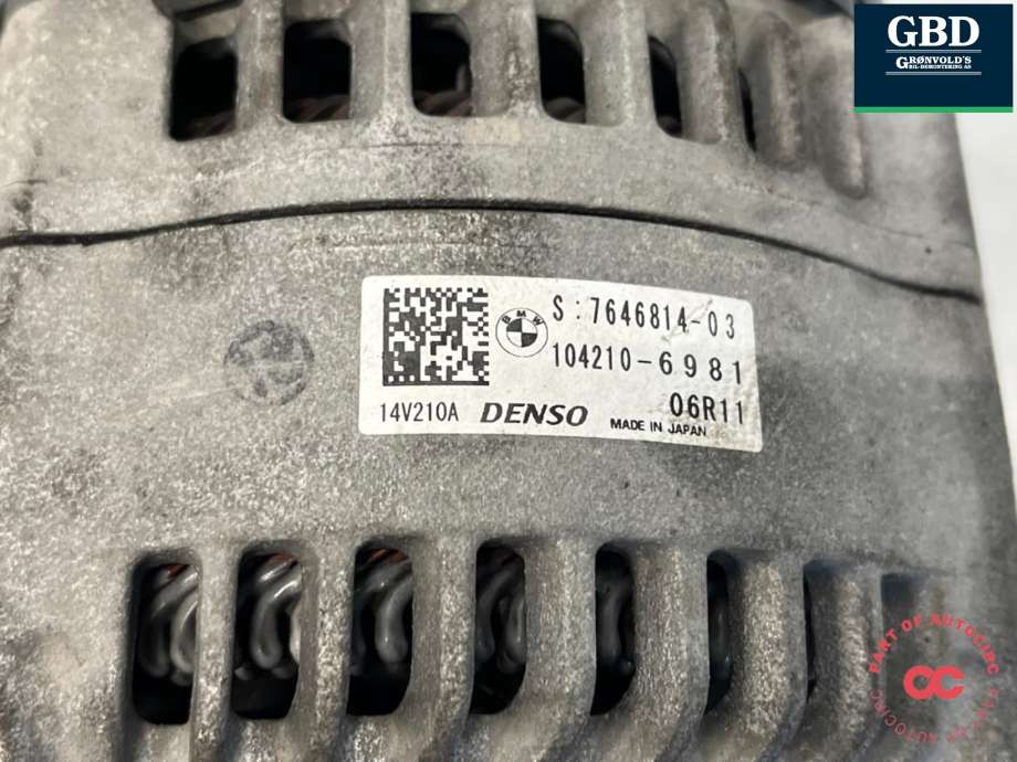 Dynamo diesel til BMW X3 2010-2017 (F25) (F25) (DENSO|12 31 7 646 814|12 31 7 640 875 ||12 31 7 646 814 |12 31 7 646 815)