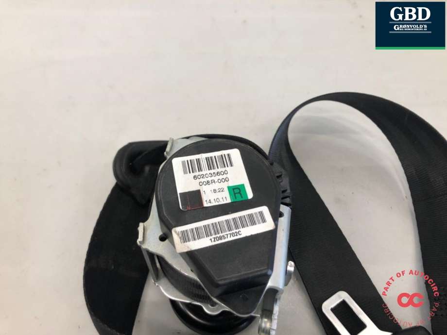 Sikkerhetsbelte foran høyre til Škoda Octavia 2009-2013 (Type II, Fase 2) (1Z0 857 702 C|1Z0 857 702 C HCP|)