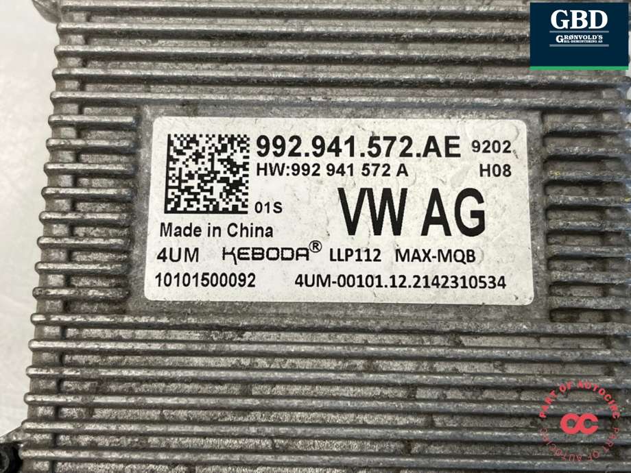 Styreenhet xenon/ballast til VW ID.4 2020-->> (992 941 572 AE|)
