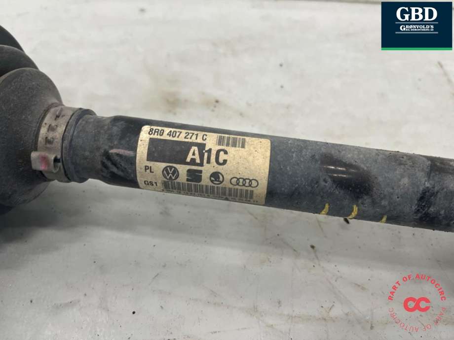 Drivaksel høyre foran, diesel/automat til Audi Q5 2008-2012 (Type I, Fase 1)  (8R0 407 271 C|8R0 407 271 CX|)