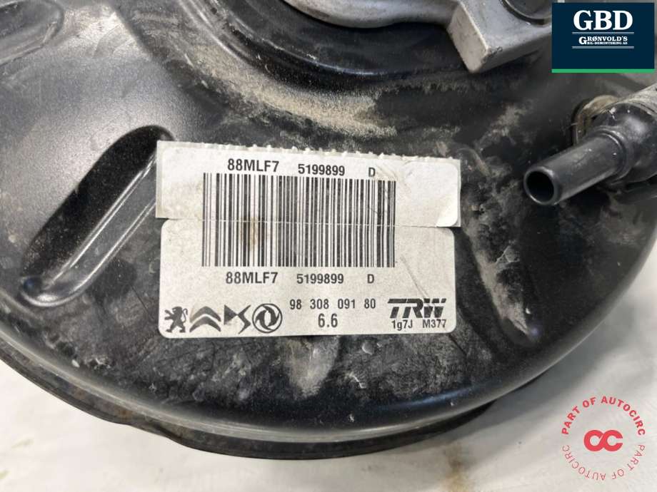 Bremsekraft-forsterker til Opel Corsa-e 2019-->>  (16 700 909 80|98 308 091 80|)