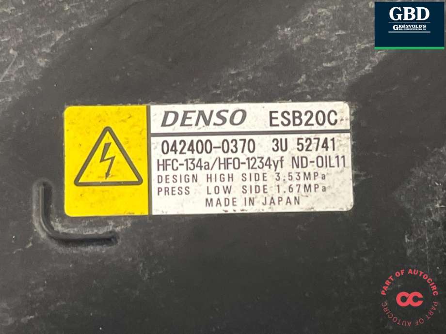 Aircondition kompressor til Toyota C-HR 2016-->>  (8837047092|883704709284|)