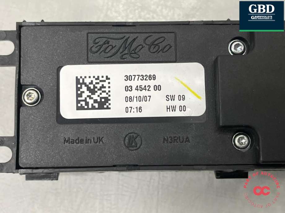 Bryter ruteheis førerdørspanel til Volvo S80 2006-2013 (Type II, Fase 1) (31295114|)