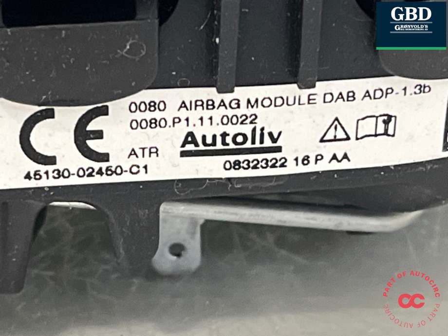 Airbag rattpute til Toyota Auris 2015-2019 (Type II, Fase 2)  (4513002450C1|45130-02450-C1|)
