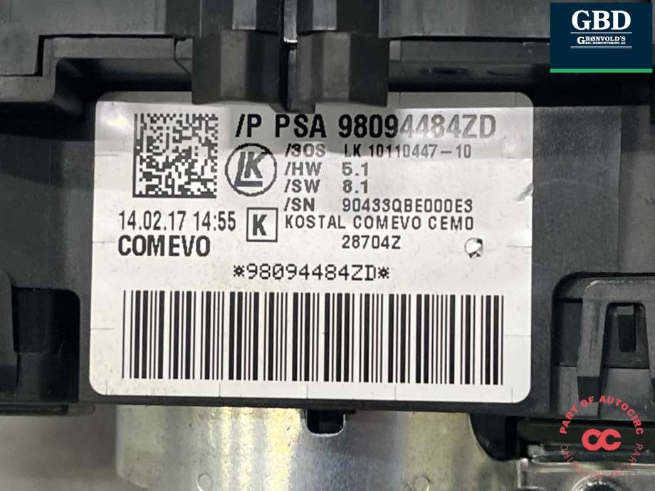 Bryter combi til Citroën C3 2016-->> (Type III) (98 312 537 ZD|98 094 484 ZD|)
