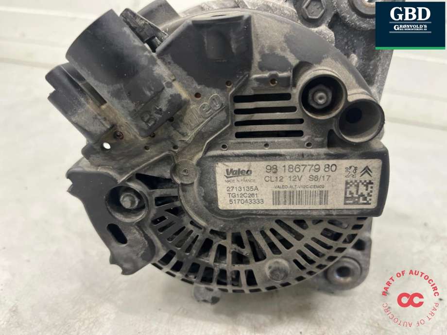 Dynamo til Citroën C3 2016-->> (Type III) (98 186 779 80|16 482 321 80| 2713135A|16 196 079 80 | 16 482 321 80)