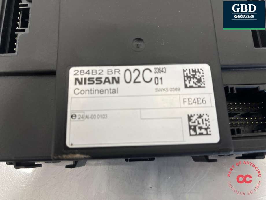 Styreenhet comfort (BCM) til Nissan Qashqai 2010-2014 (Type I, Fase 2)  (284B2BR02C|284B2BR02C01|284B2BR)