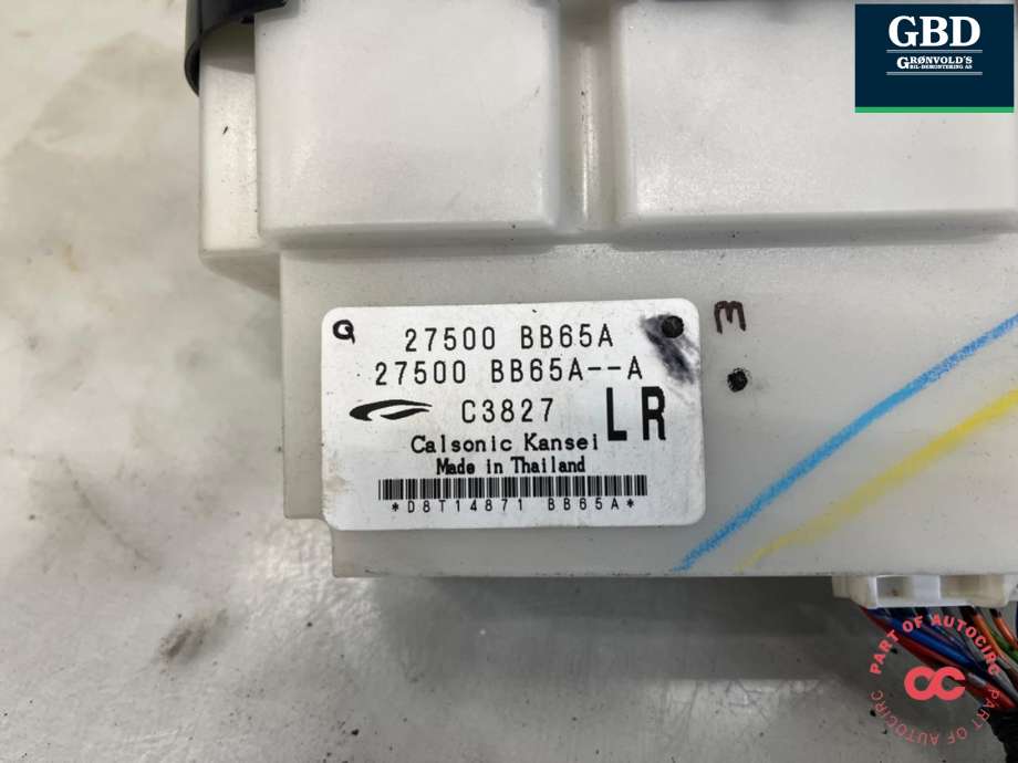 Varmeapparat betjening til Nissan Qashqai 2010-2014 (Type I, Fase 2) (27500BB55A|)