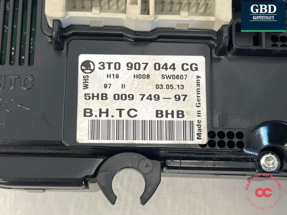 Varmeapparat betjening til Škoda Superb 2008-2015 (Type II) (3T0 907 044 CG|3T0 907 044 CG WHS|3T0 907 044 DA WHS)