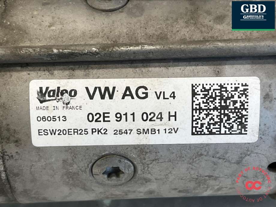 Starter diesel til Škoda Superb 2008-2015 (Type II)  (02E 911 024 C|02E 911 024 H|02E 911 024 HX |02E 911 024 CX)