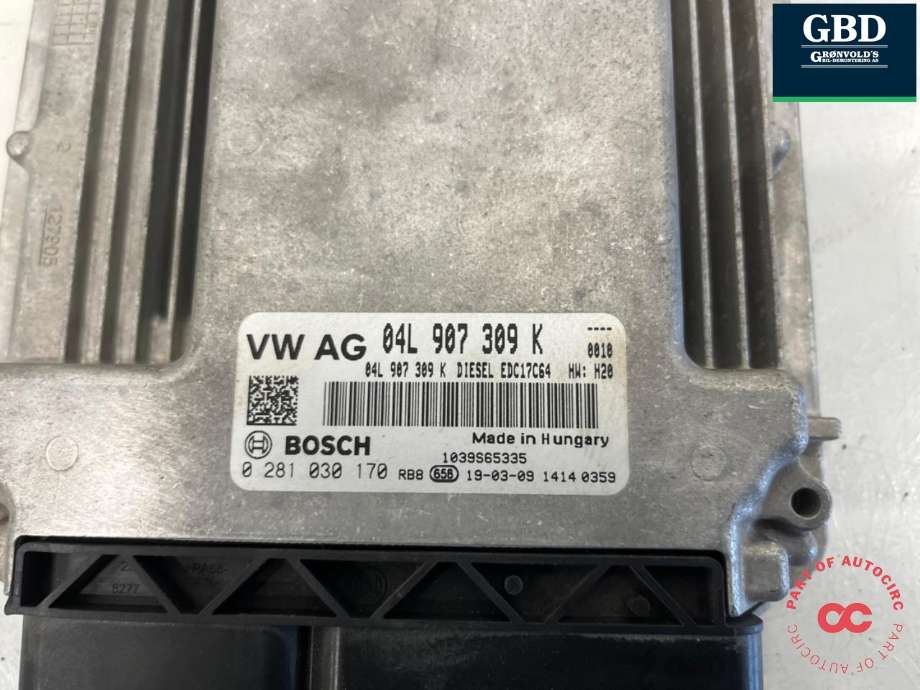 Styreenhet motor til VW Caddy 2015-2020 (Type III, Fase 3) (04L 906 016 MQ|04L 906 016 MQ 2KC|04L 907 309 K)