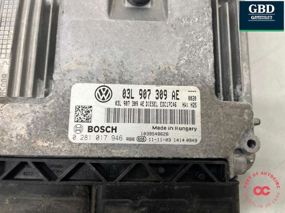 Styreenhet motor til VW Tiguan 2011-2016 (Type I, Fase 2)  (03L 906 018 LK|03L 906 018 LK 5N0|03L907309AE)